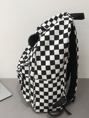 Sac à dos damier compartiments intérieurs lune