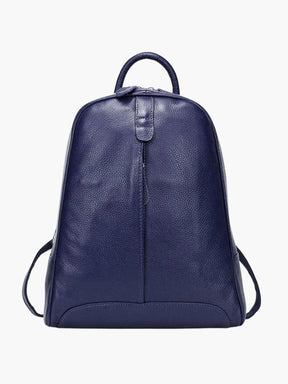 Sac à dos en cuir gris vue complète océan