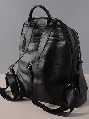 Sac à dos cuir noir vue dos - Nuage