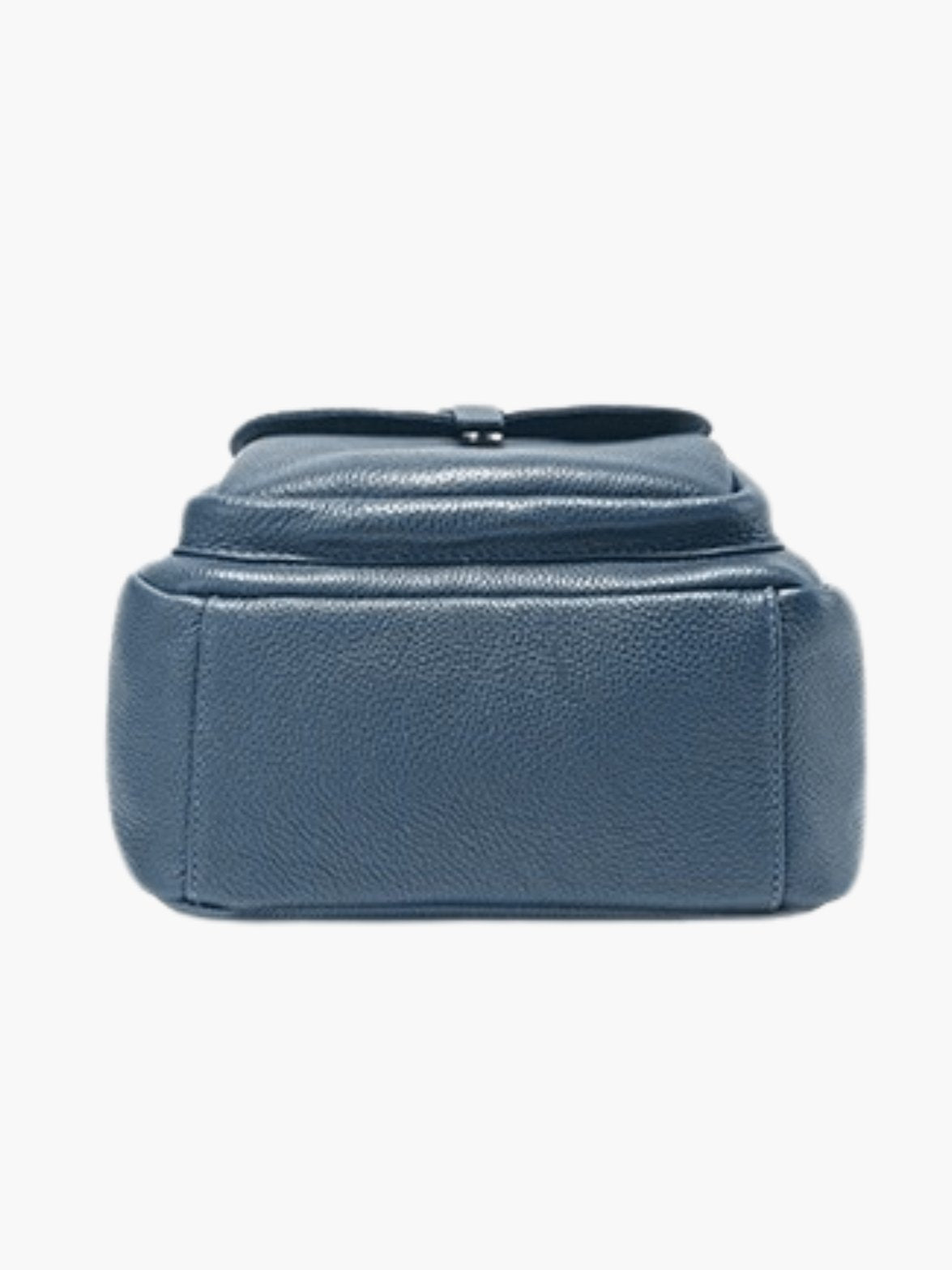 Sac à dos en cuir bleu détail poche lune