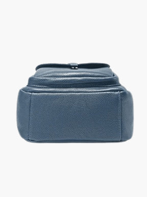 Sac à dos en cuir bleu détail poche lune