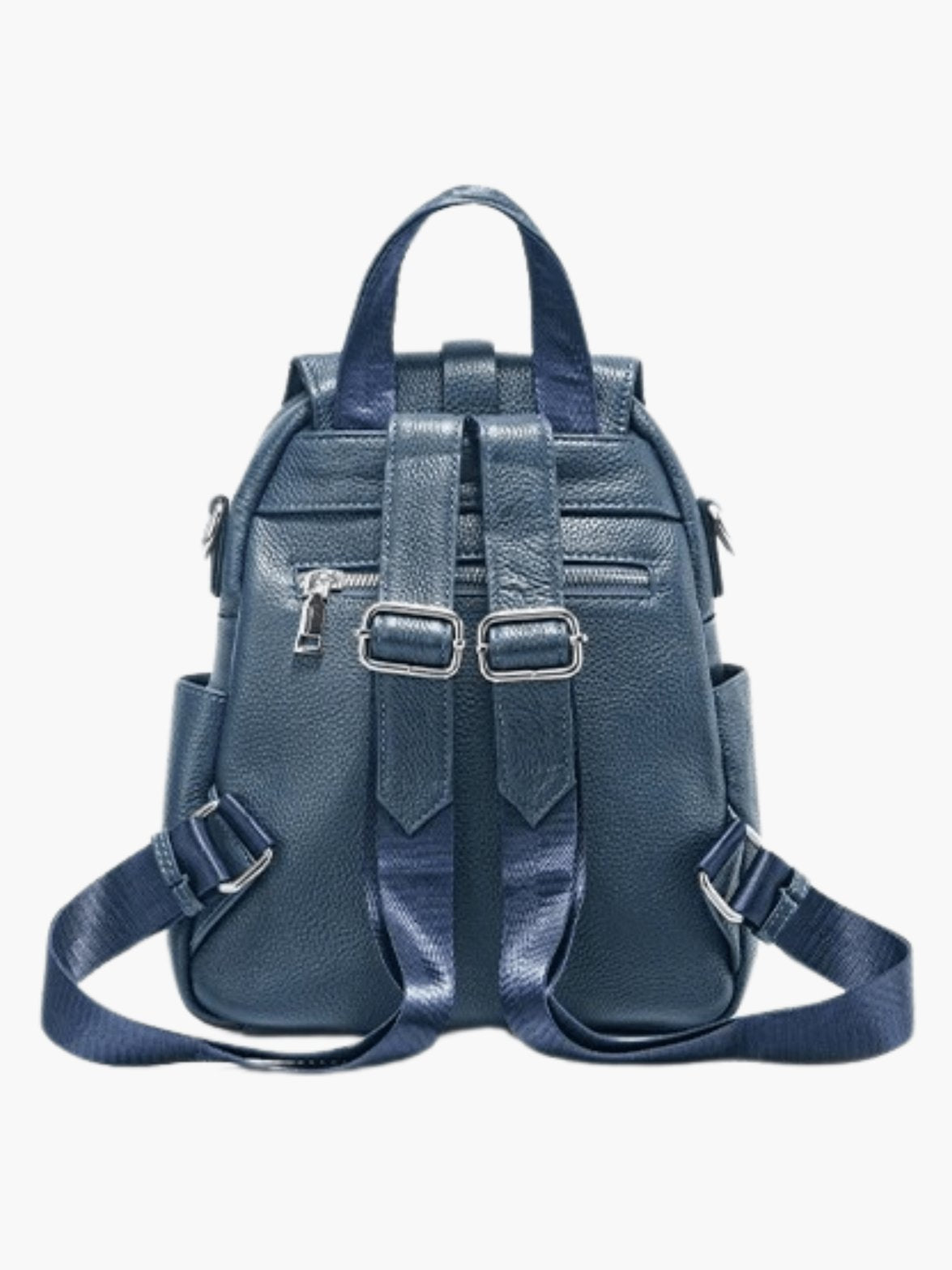 Sac à dos en cuir bleu vue arrière étoile