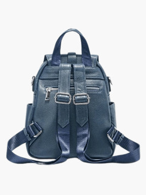 Sac à dos en cuir bleu vue arrière étoile