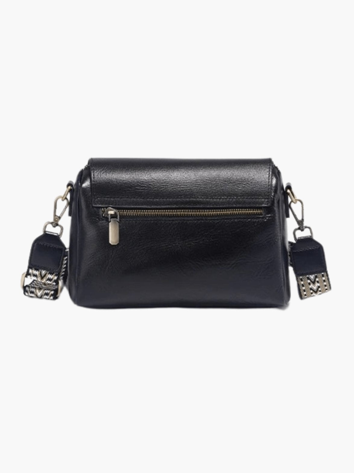 Sac en cuir noir vue arrière lune