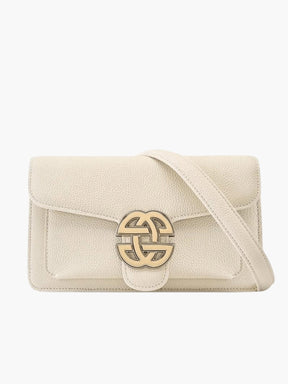 Sac en cuir beige vue détaillée tempo