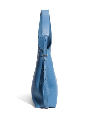 Sac hobo en cuir bleu vue intérieure lune