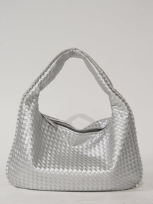 Sac hobo argenté vue avant soleil