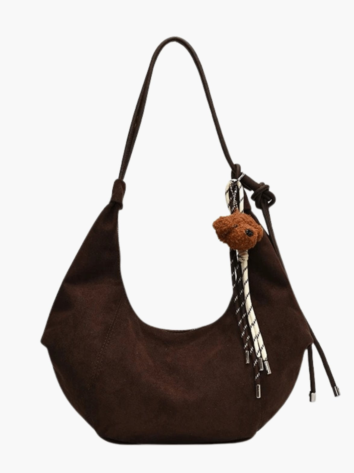 Sac hobo en daim vue intérieure nuage