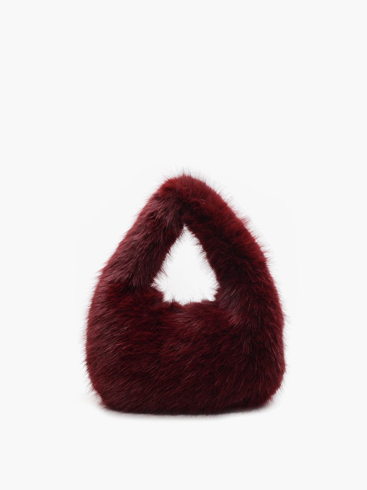 Sac à main fourrure bordeaux élégant douceur