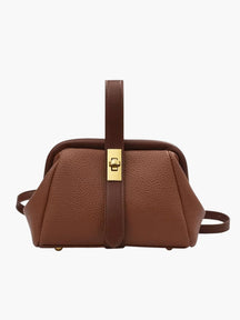 Sac à main en cuir marron élégant velours
