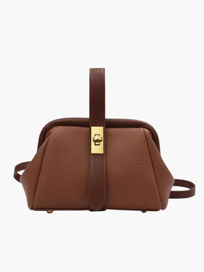 Sac à main en cuir marron élégant velours