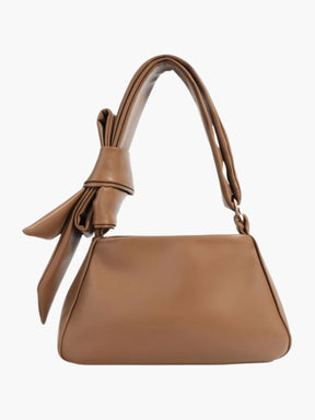 Sac à main en cuir marron vue de face soleil