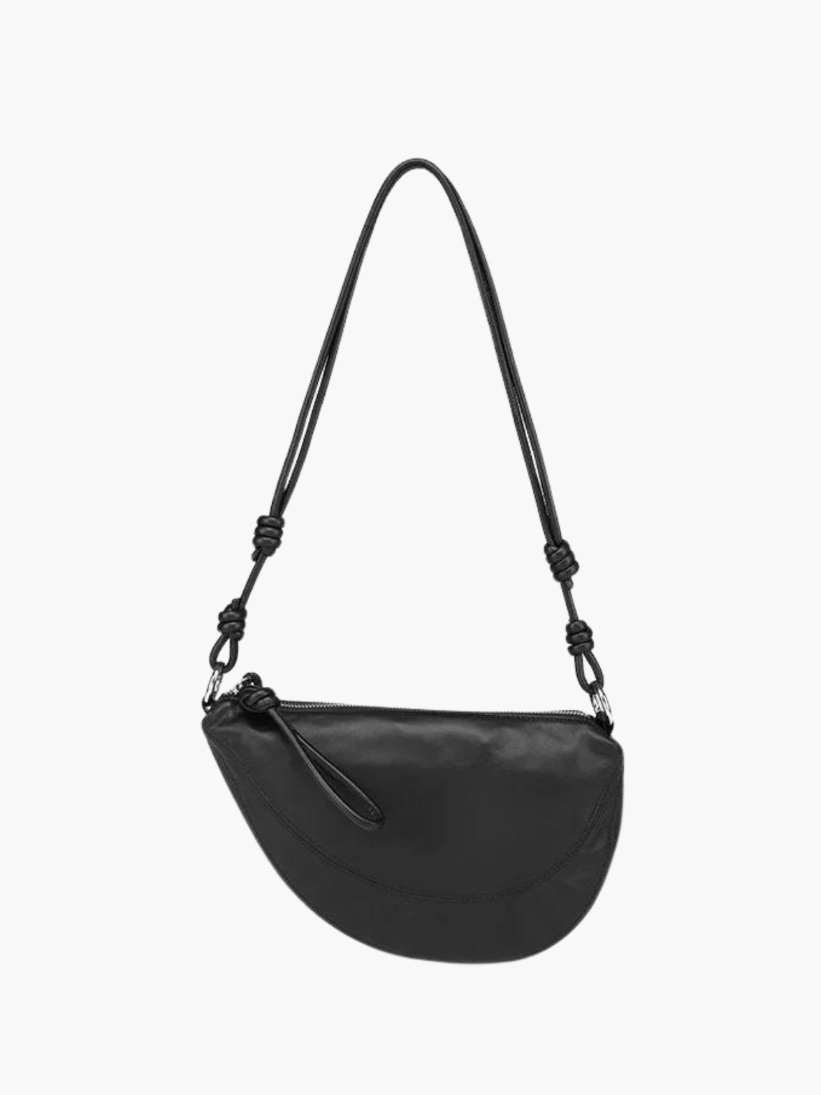 Sac à main cuir noir vue avant soleil
