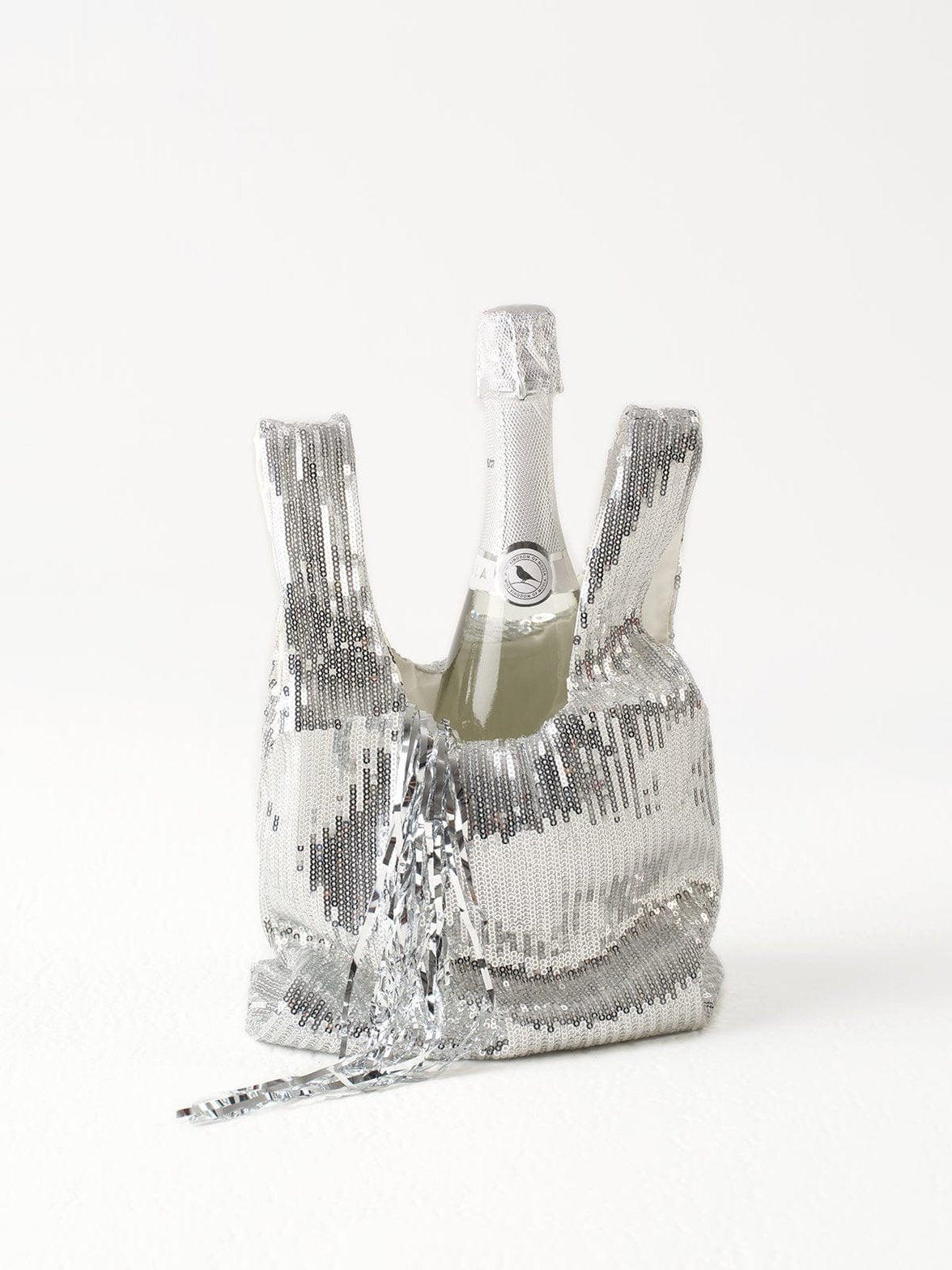 Sac à paillettes argenté brillant étincelant
