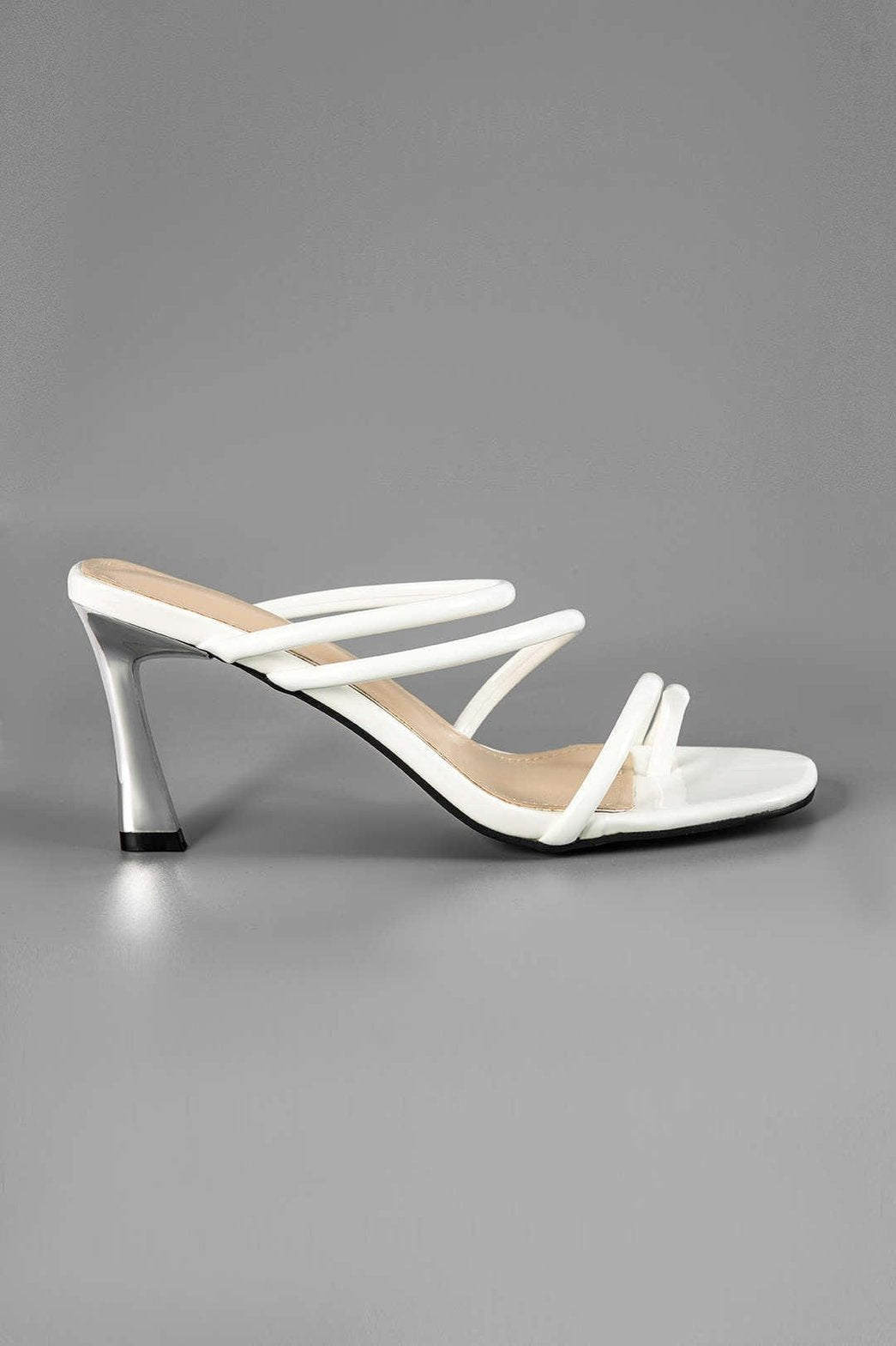 Sandales à talon blanc brillant - Harmonie