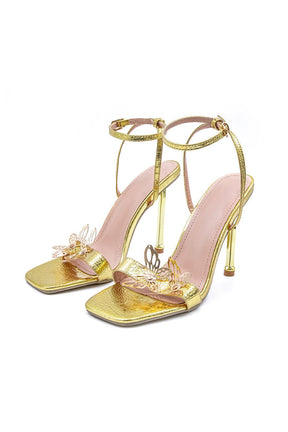 Vue arrière sandales élégantes crystal