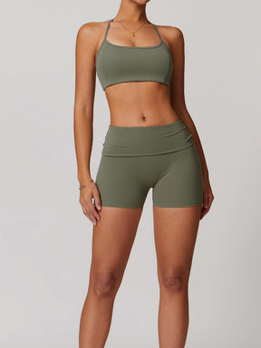 Short de sport kaki ajusté - Énergie