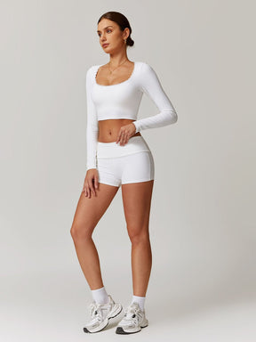 Short de sport blanc ajusté dynamique