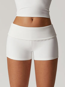 Short de sport blanc côtelé élégant