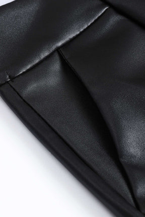 Short simili cuir noir vue côté étoile