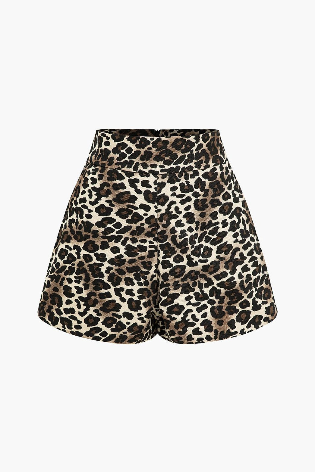 Short léopard taille haute vue latérale lune