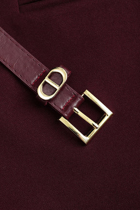 Short taille haute bordeaux vue côté étoile