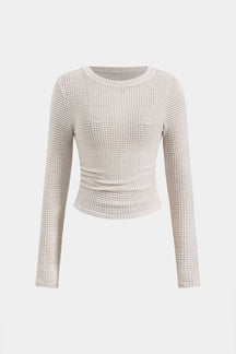 T-shirt plissé blanc vue de face harmonie