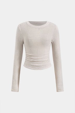 T-shirt plissé blanc vue de face harmonie