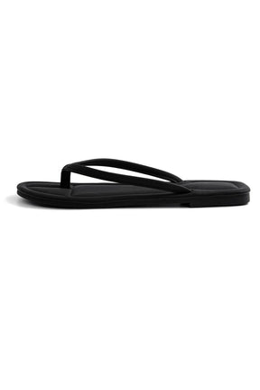 Tongs rembourrées noires vue arrière océan