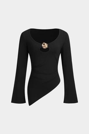 Top asymétrique métallique vue de face étoile