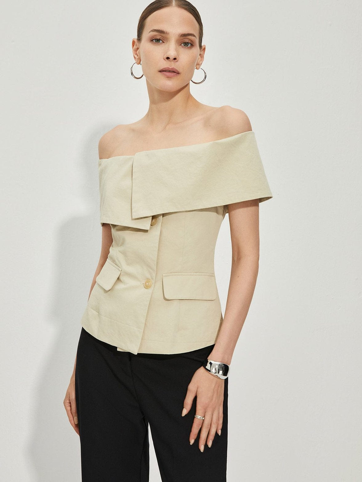 Top bardot coupe ajustée douceur