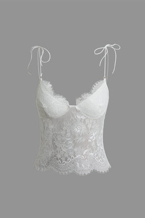 Top dentelle raffiné saphir