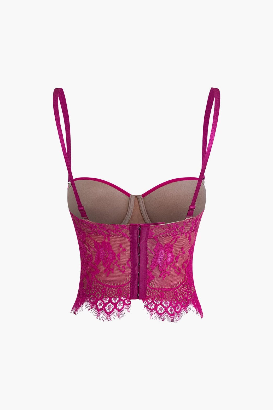 Top bustier dentelle détail couture cristal
