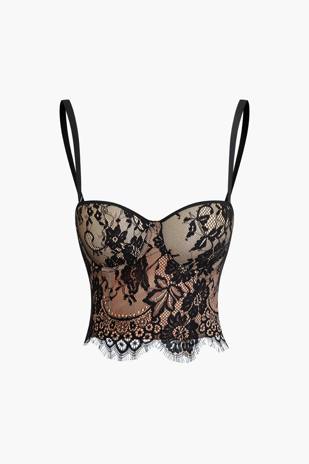 Top bustier dentelle porté plume