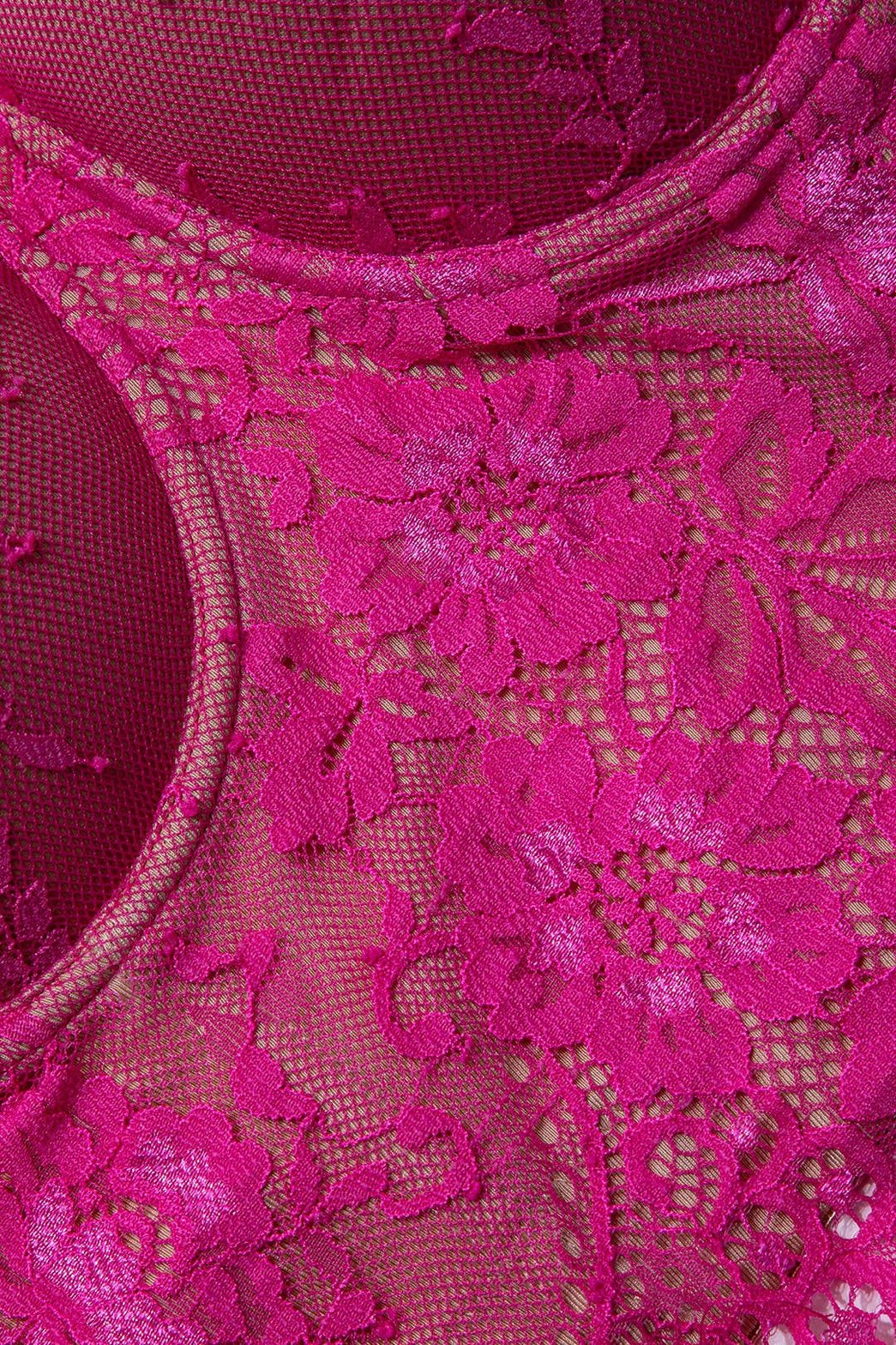Top bustier dentelle vue latérale perle