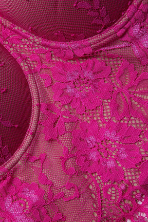 Top bustier dentelle vue latérale perle