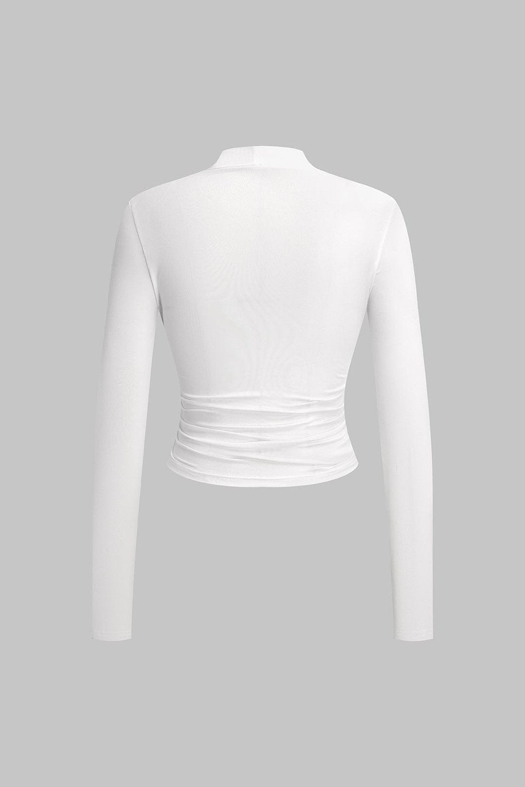 Top cache-cœur blanc porté vue de profil étoile