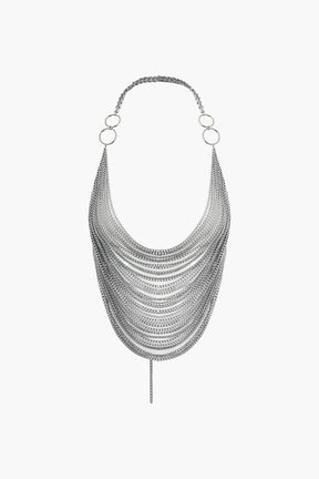 Top chaînes métalliques argentées brillant étoile