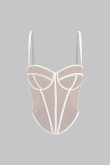 Top Corset en Maille Transparente