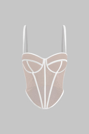 Top Corset en Maille Transparente