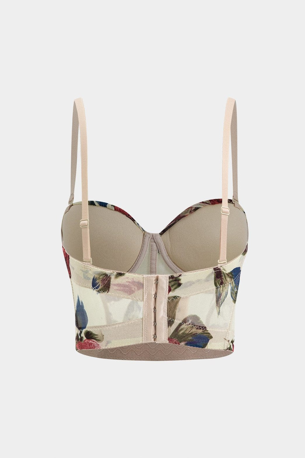 Top corset floral dos nu vue de dos - Élégance