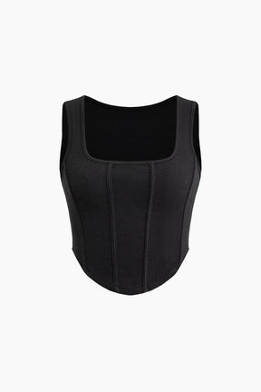 Top corset noir élégant vue de face douceur