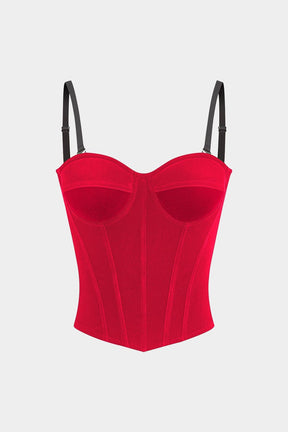 Top corset velours vert émeraude vue portée charme
