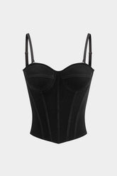 Top corset velours vert émeraude vue dos harmonie