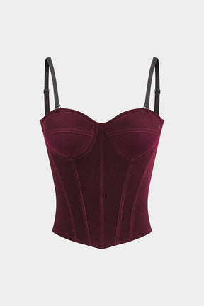 Top corset velours vert émeraude vue ensemble style
