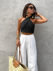 Haut court beige naturel