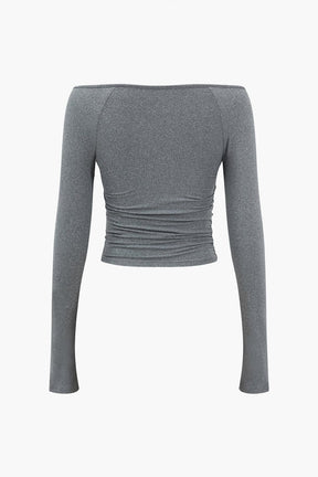 Top croisé manches longues élégance