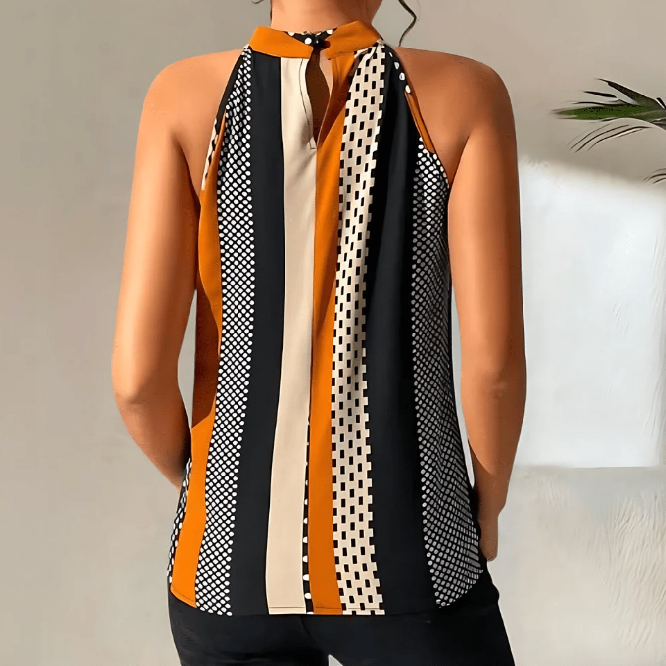 Top chic motif graphique lune