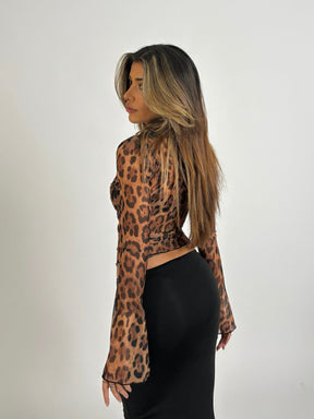 Top léopard dentelle profil jade