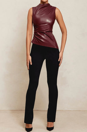 Top cuir vue trois-quarts pluie